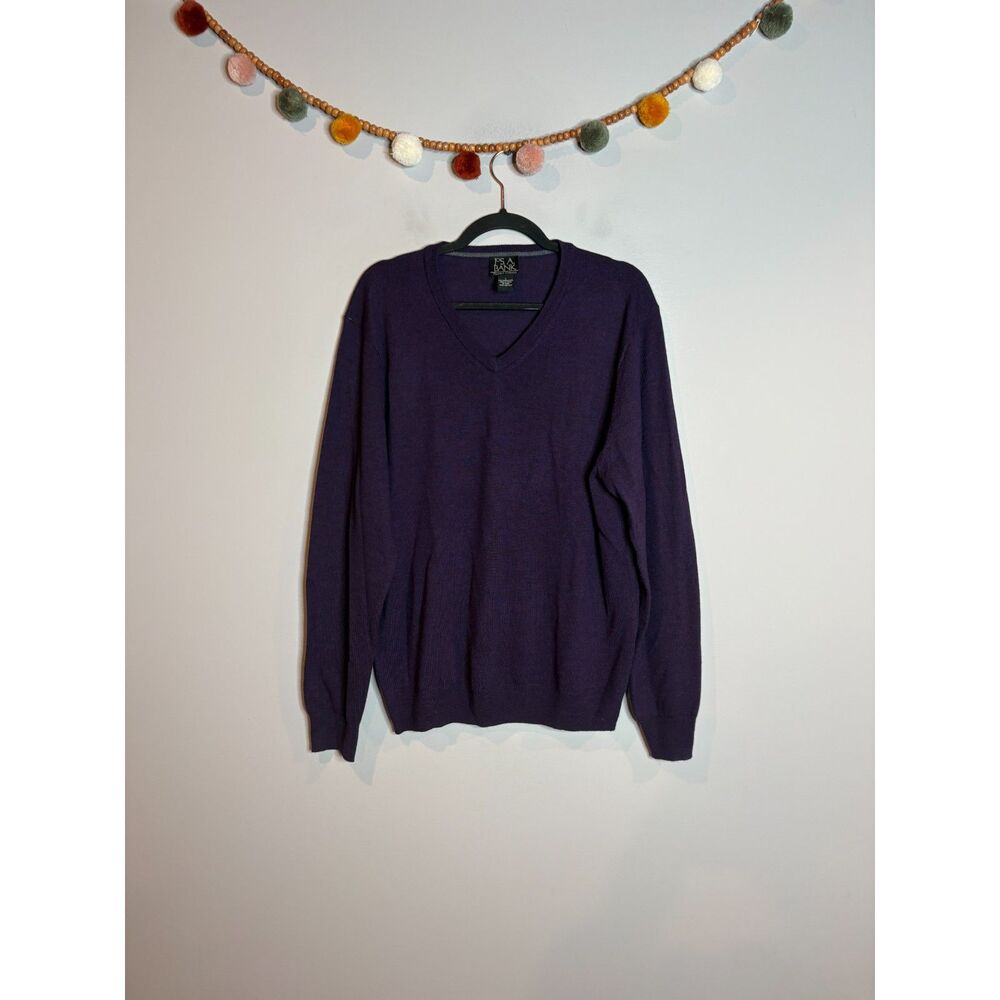 Jos. A. Bank purple marled merino wool sweater